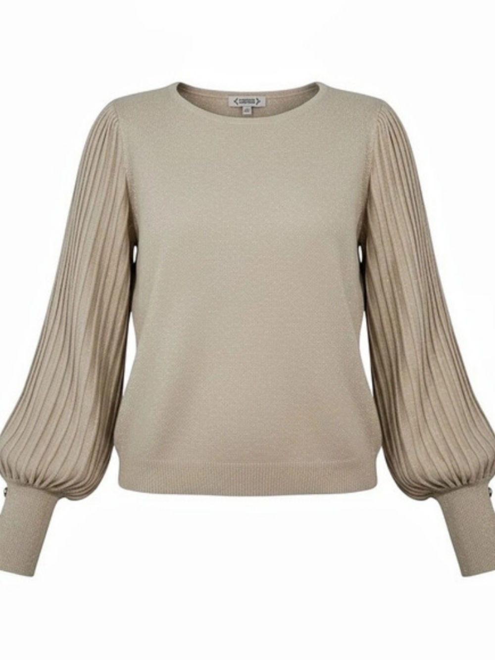 Nanette Lepore Metallic Pleated Sleeve Sweater - Size XL